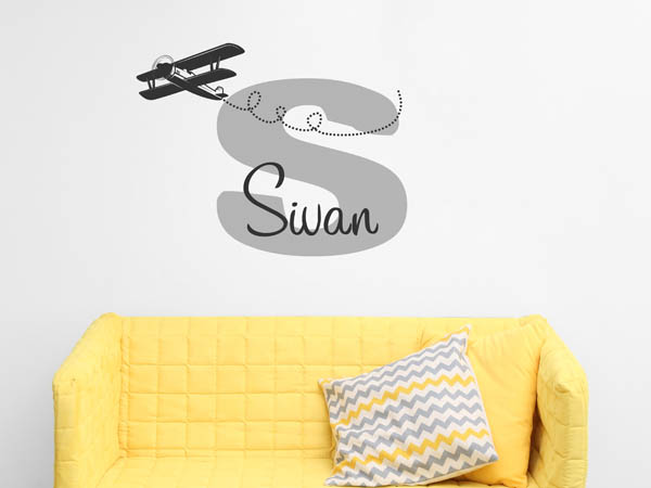 Wandtattoo Sivan mit Flugzeug