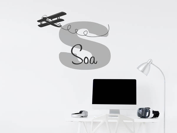 Wandtattoo Soa mit Flugzeug