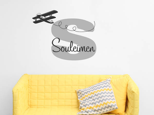 Wandtattoo Souleimen mit Flugzeug