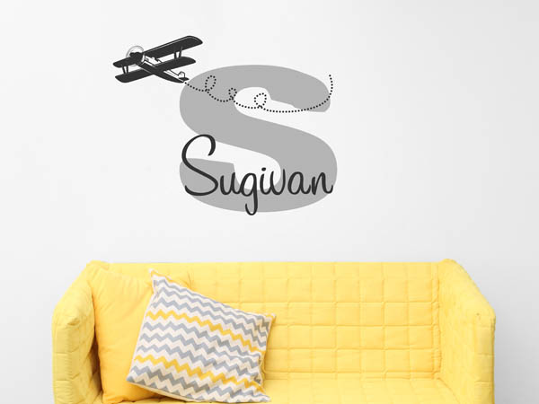 Wandtattoo Sugivan mit Flugzeug