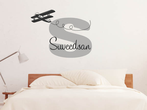 Wandtattoo Suveedsan mit Flugzeug