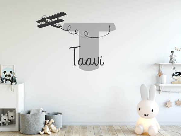 Wandtattoo Taavi mit Flugzeug
