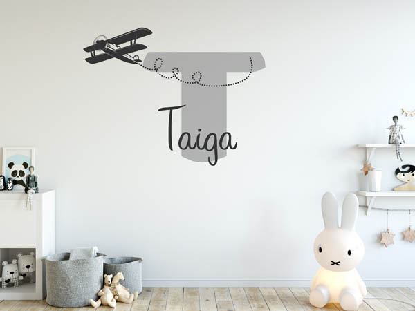 Wandtattoo Taiga mit Flugzeug