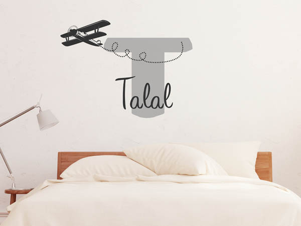 Wandtattoo Talal mit Flugzeug