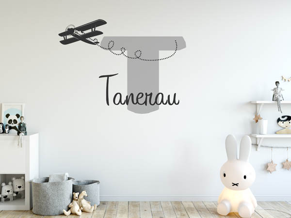 Wandtattoo Tanerau mit Flugzeug