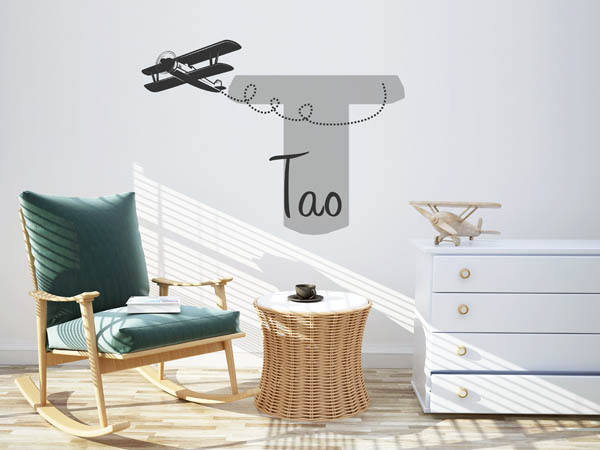 Wandtattoo Tao mit Flugzeug