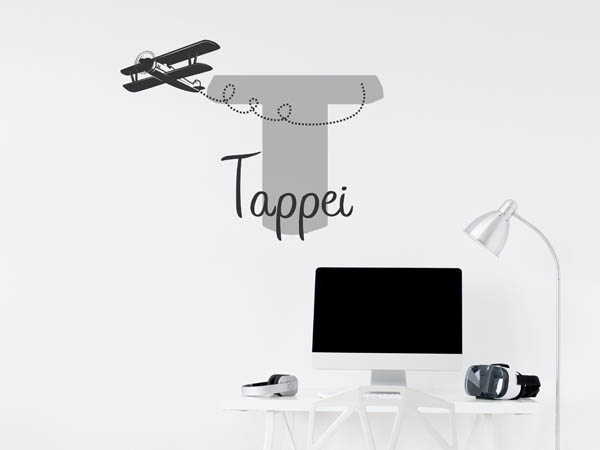 Wandtattoo Tappei mit Flugzeug