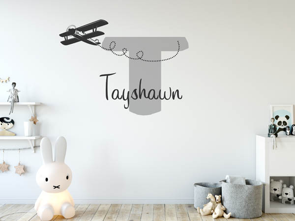 Wandtattoo Tayshawn mit Flugzeug