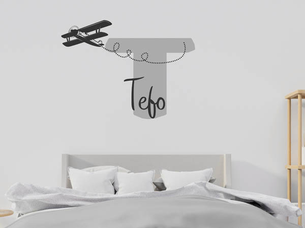 Wandtattoo Tefo mit Flugzeug
