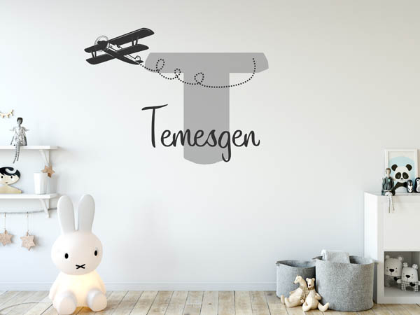 Wandtattoo Temesgen mit Flugzeug