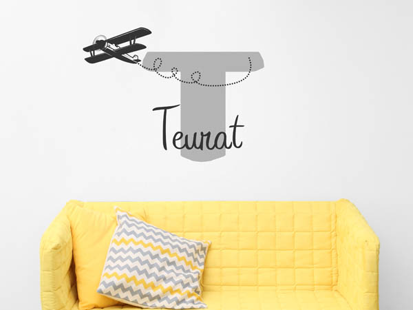 Wandtattoo Teurat mit Flugzeug