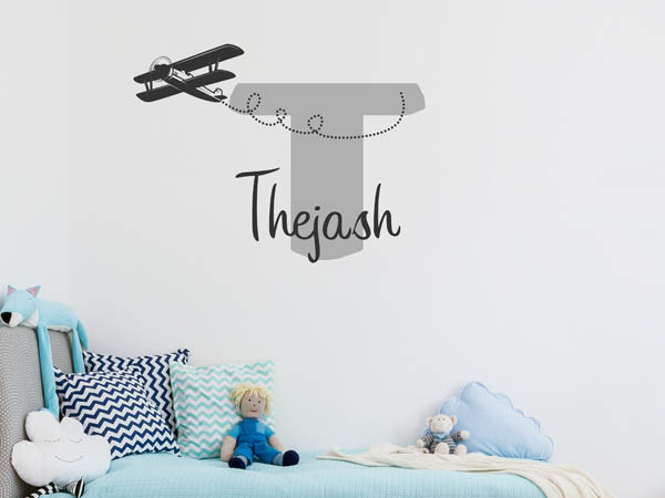 Wandtattoo Thejash mit Flugzeug