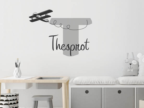 Wandtattoo Thesprot mit Flugzeug
