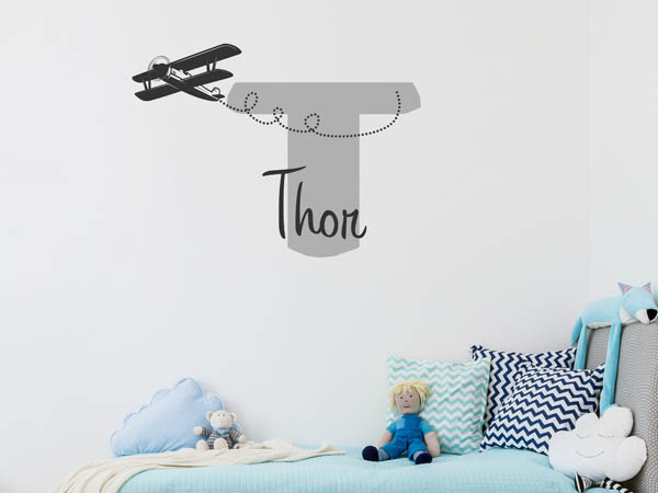 Wandtattoo Thor mit Flugzeug