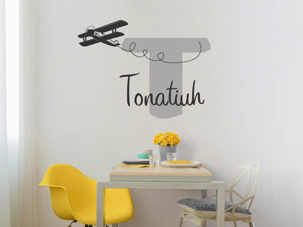 Wandtattoo Tonatiuh mit Flugzeug