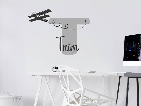 Wandtattoo Trim mit Flugzeug