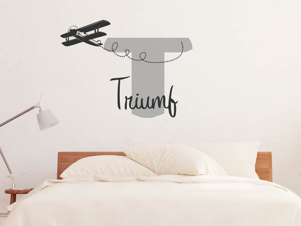 Wandtattoo Triumf mit Flugzeug