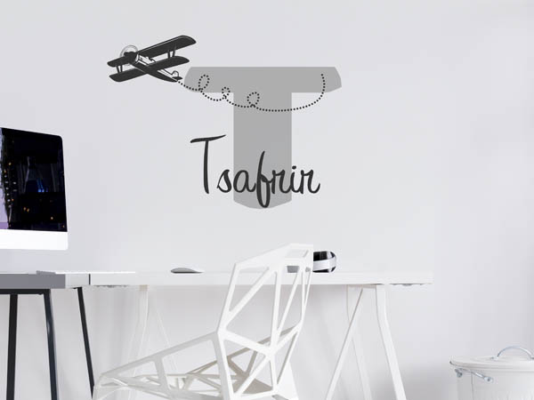Wandtattoo Tsafrir mit Flugzeug