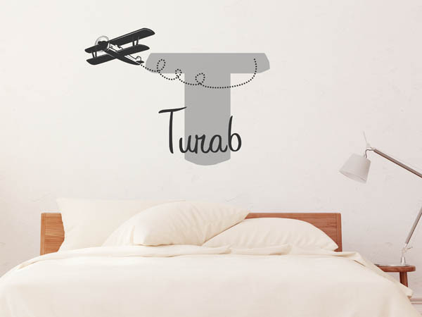 Wandtattoo Turab mit Flugzeug