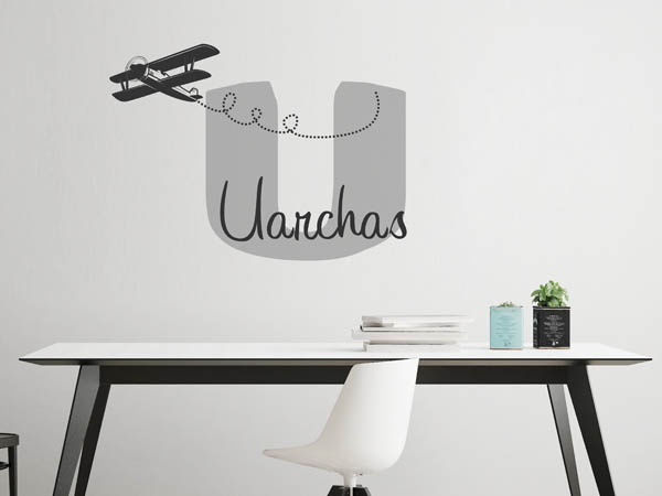 Wandtattoo Uarchas mit Flugzeug