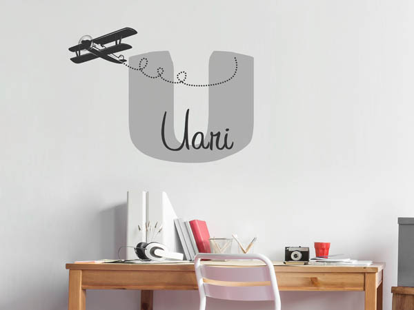 Wandtattoo Uari mit Flugzeug