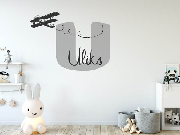Wandtattoo Uliks mit Flugzeug