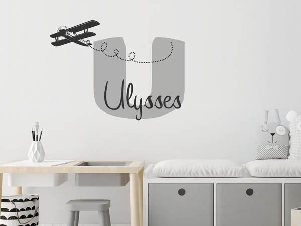 Wandtattoo Ulysses mit Flugzeug