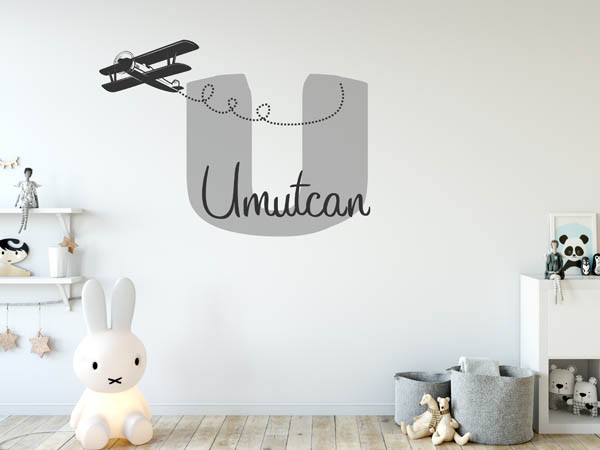 Wandtattoo Umutcan mit Flugzeug