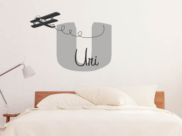 Wandtattoo Uri mit Flugzeug