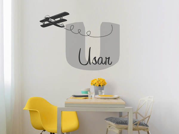 Wandtattoo Usar mit Flugzeug