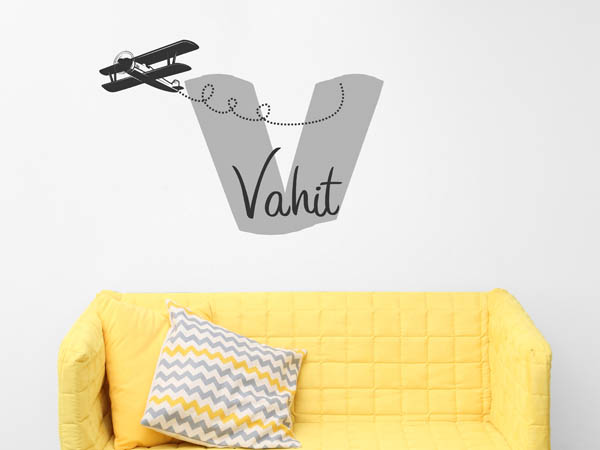 Wandtattoo Vahit mit Flugzeug