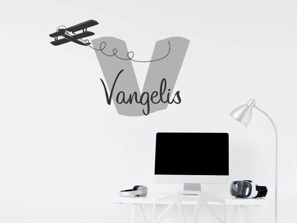 Wandtattoo Vangelis mit Flugzeug