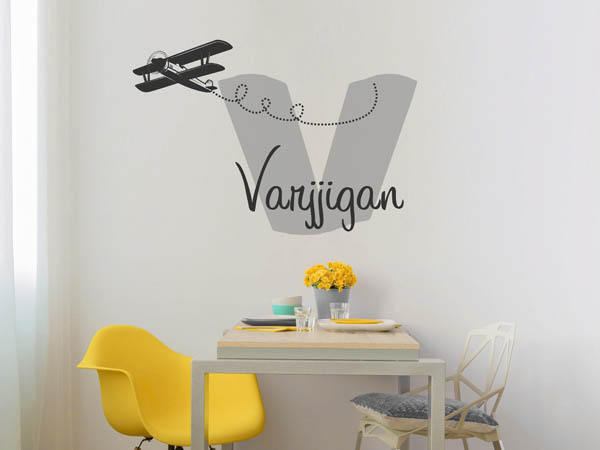 Wandtattoo Varjjigan mit Flugzeug