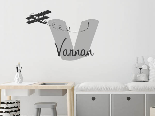 Wandtattoo Varnan mit Flugzeug