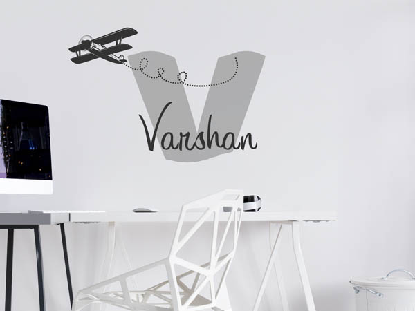 Wandtattoo Varshan mit Flugzeug