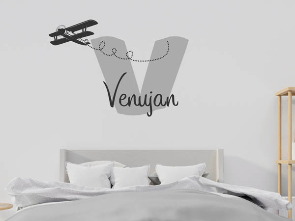 Wandtattoo Venujan mit Flugzeug