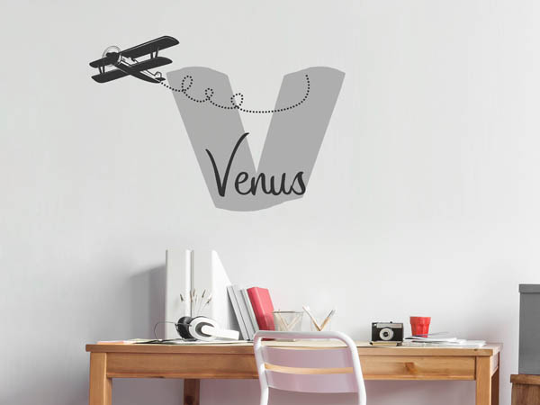 Wandtattoo Venus mit Flugzeug