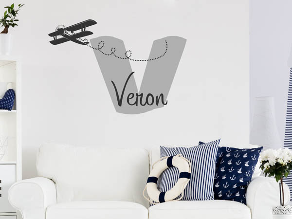 Wandtattoo Veron mit Flugzeug