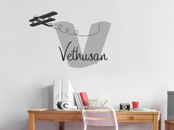 Wandtattoo Vethusan mit Flugzeug
