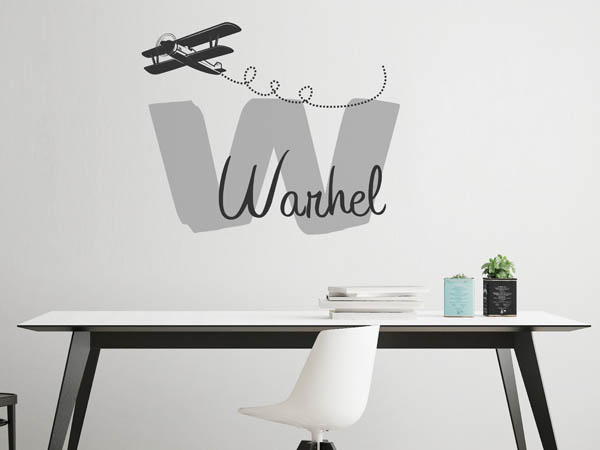 Wandtattoo Warhel mit Flugzeug