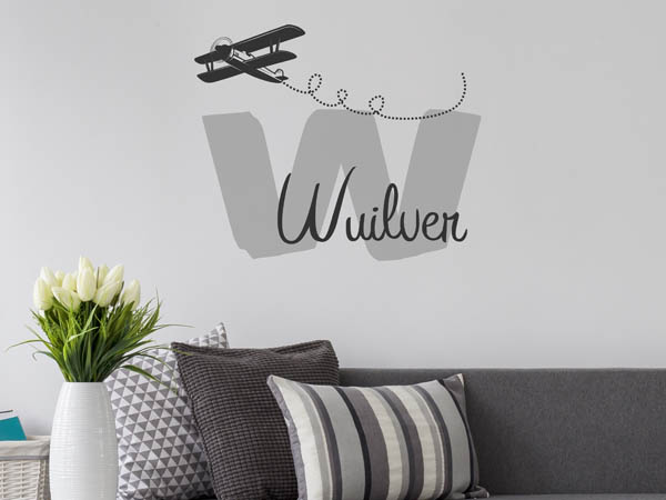 Wandtattoo Wuilver mit Flugzeug