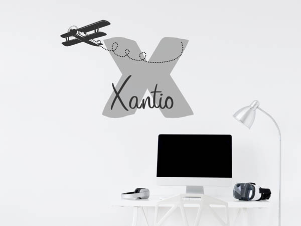 Wandtattoo Xantio mit Flugzeug
