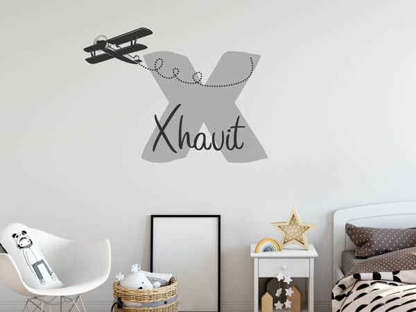 Wandtattoo Xhavit mit Flugzeug