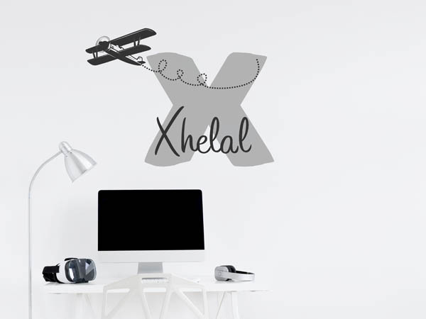 Wandtattoo Xhelal mit Flugzeug