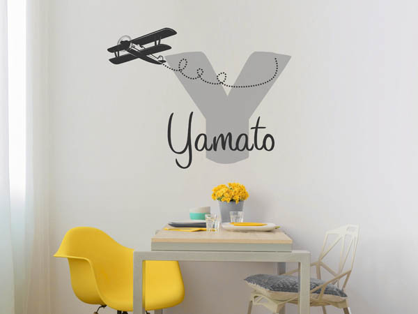 Wandtattoo Yamato mit Flugzeug