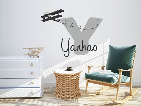 Wandtattoo Yanhao mit Flugzeug