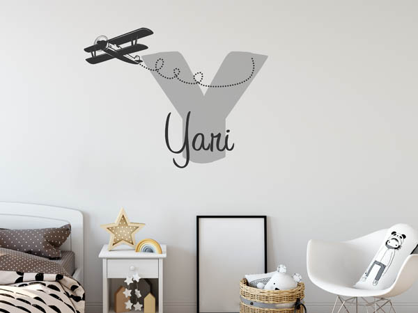 Wandtattoo Yari mit Flugzeug