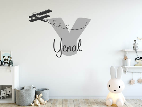 Wandtattoo Yenal mit Flugzeug