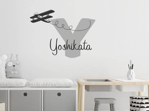 Wandtattoo Yoshikata mit Flugzeug