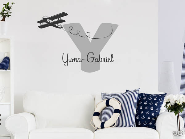 Wandtattoo Yuma-Gabriel mit Flugzeug